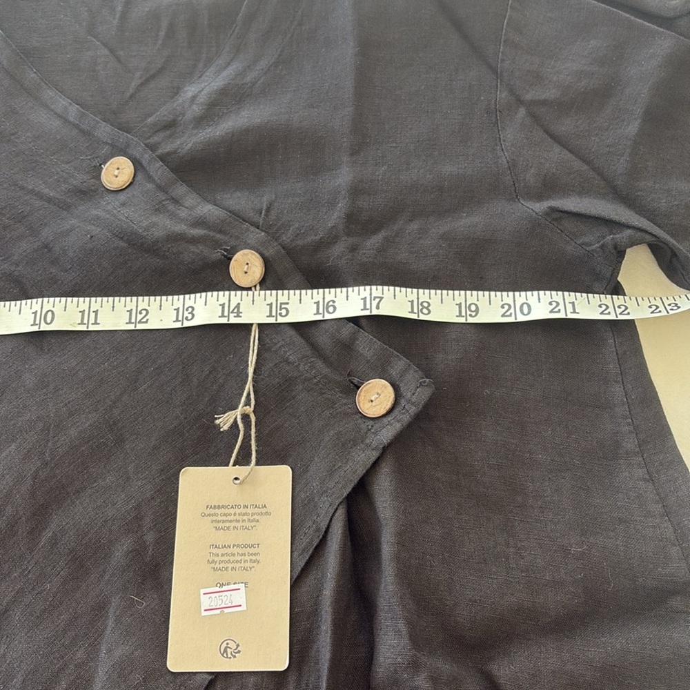 NEW SHYLOH BLACK LINEN TOP WITH BUTTONS - Picture 7 of 9